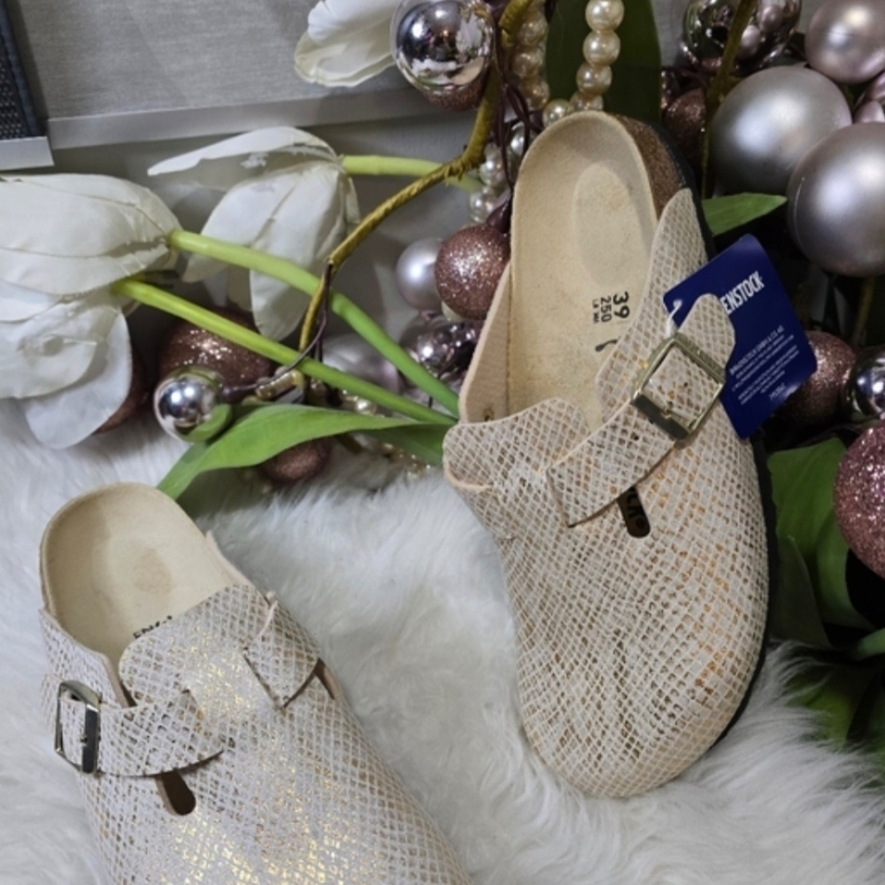 Birkenstock Shiny Python Eggshell Boston BS Women… - image 3